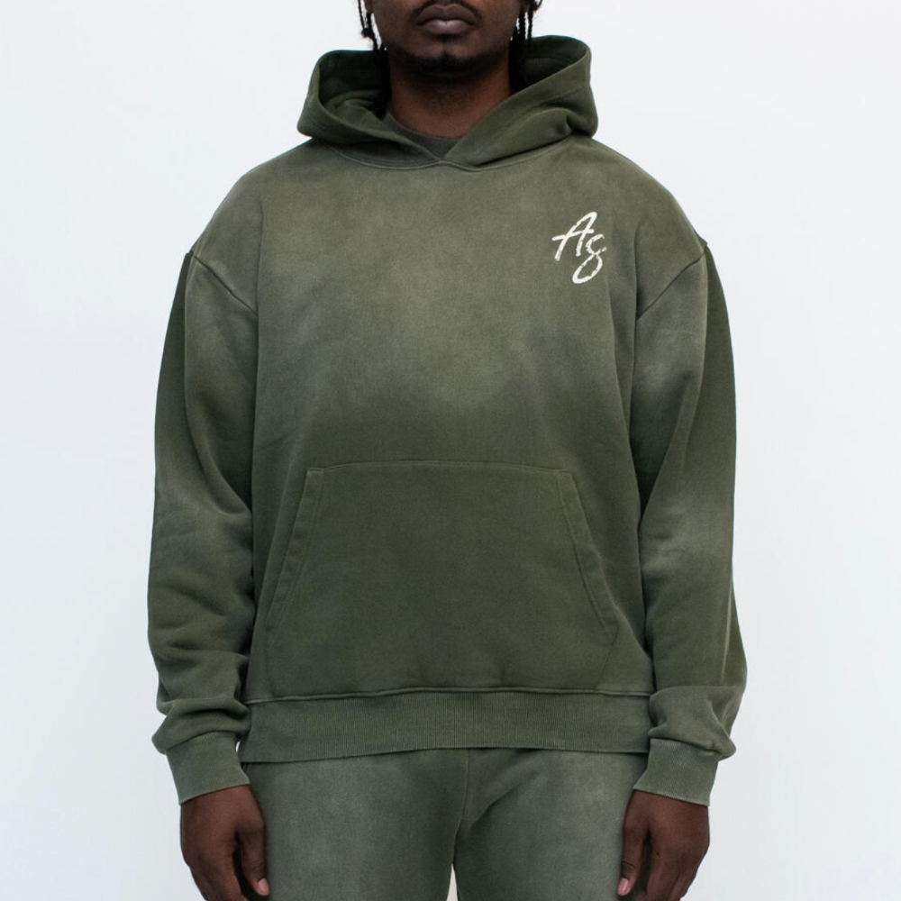 Almost Someday Signature Sunfade hoodie (olive)