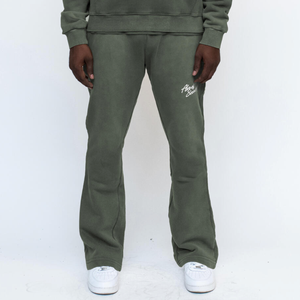 Almost Someday Signature Sunfade Flare Sweatpant (Olive)