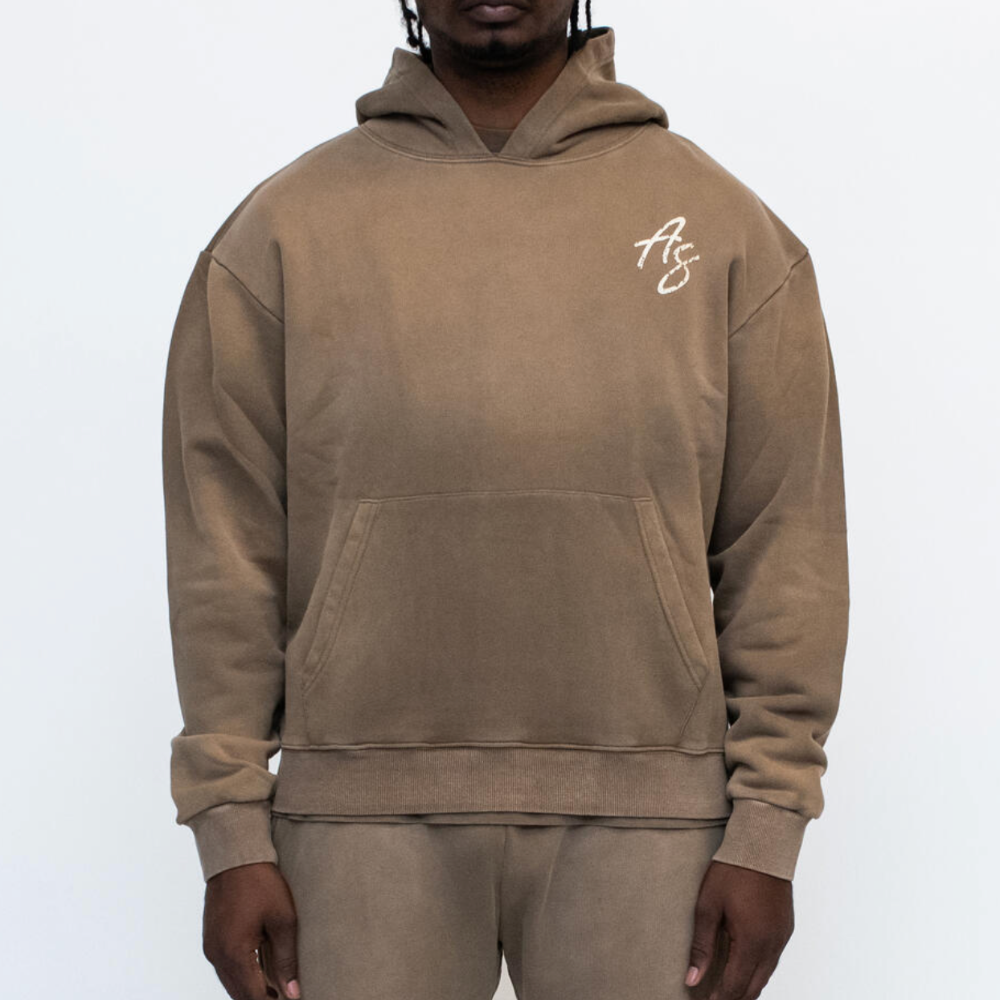 Almost Someday Signature Sunfade hoodie (Brown)