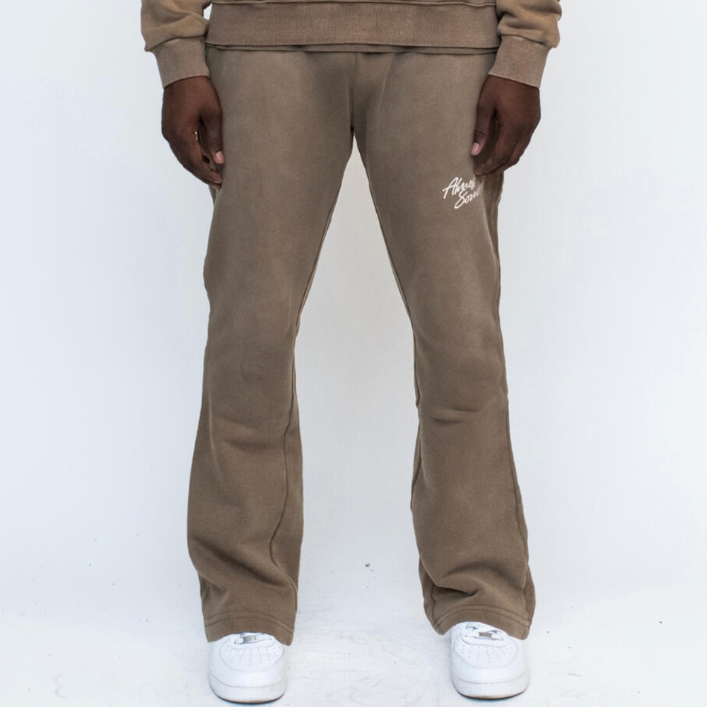 Almost Someday Signature Sunfade Flare Sweatpant (Brown)