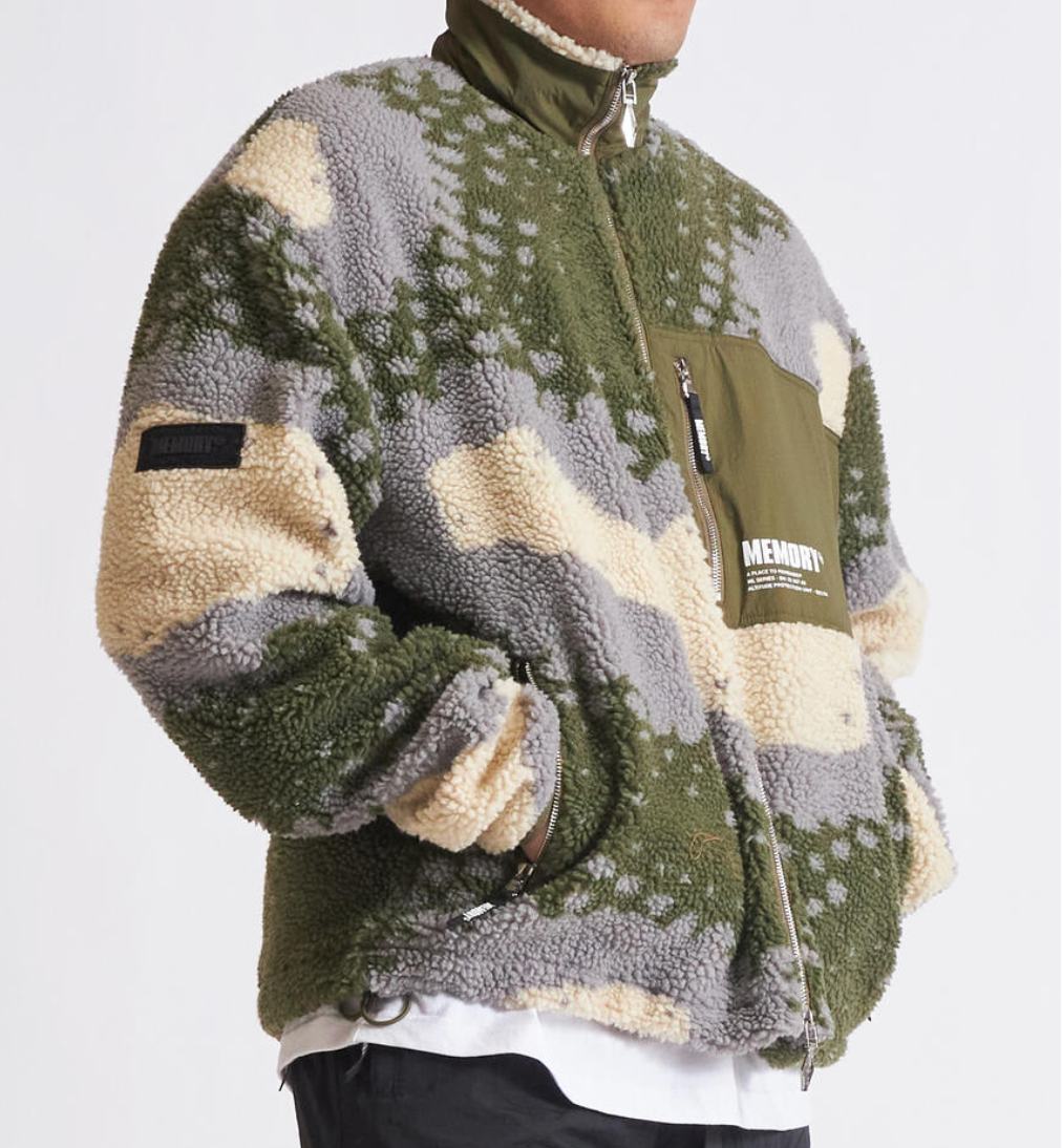 Memory Lane Camp Plush Jacket (Olive)