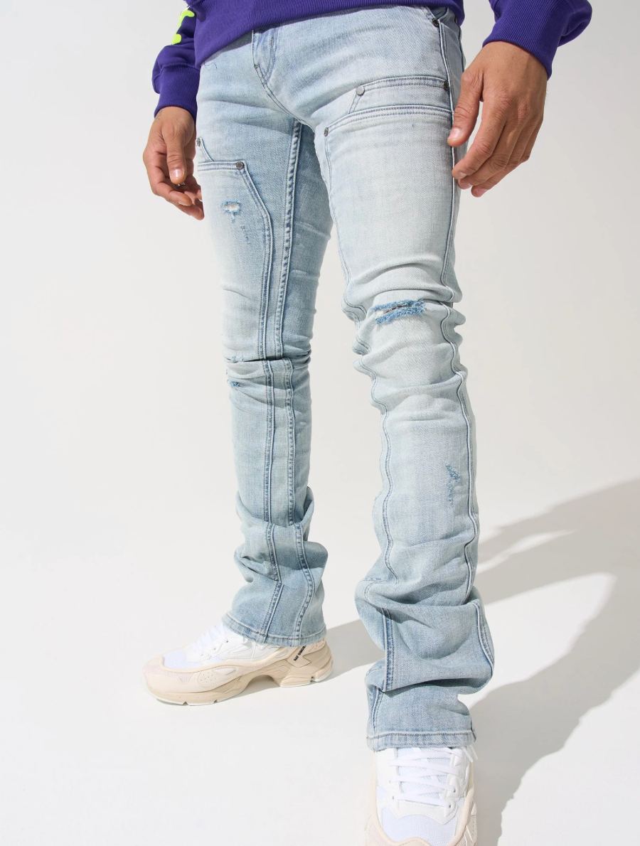 Serenede "Sky" stacked jeans