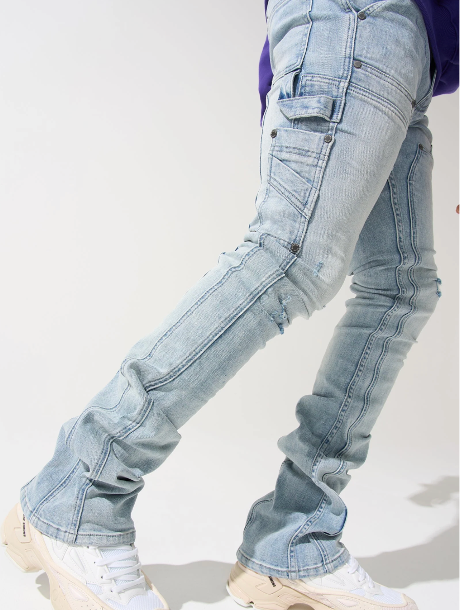 Serenede "Sky" stacked jeans