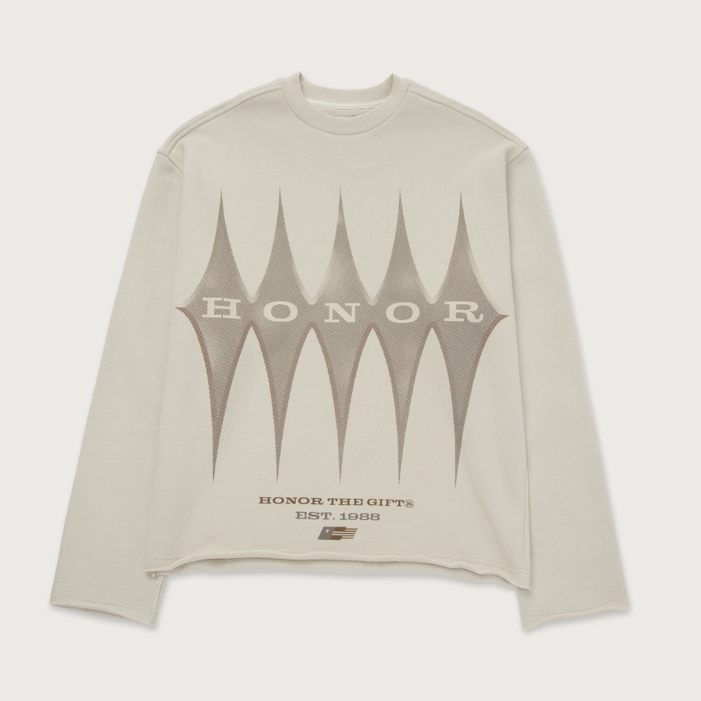 Honor The Gift Raw Edge Pullover (Bone)