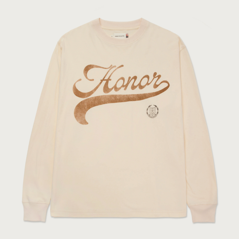 Honor The Gift Holiday Script Tee (Bone)